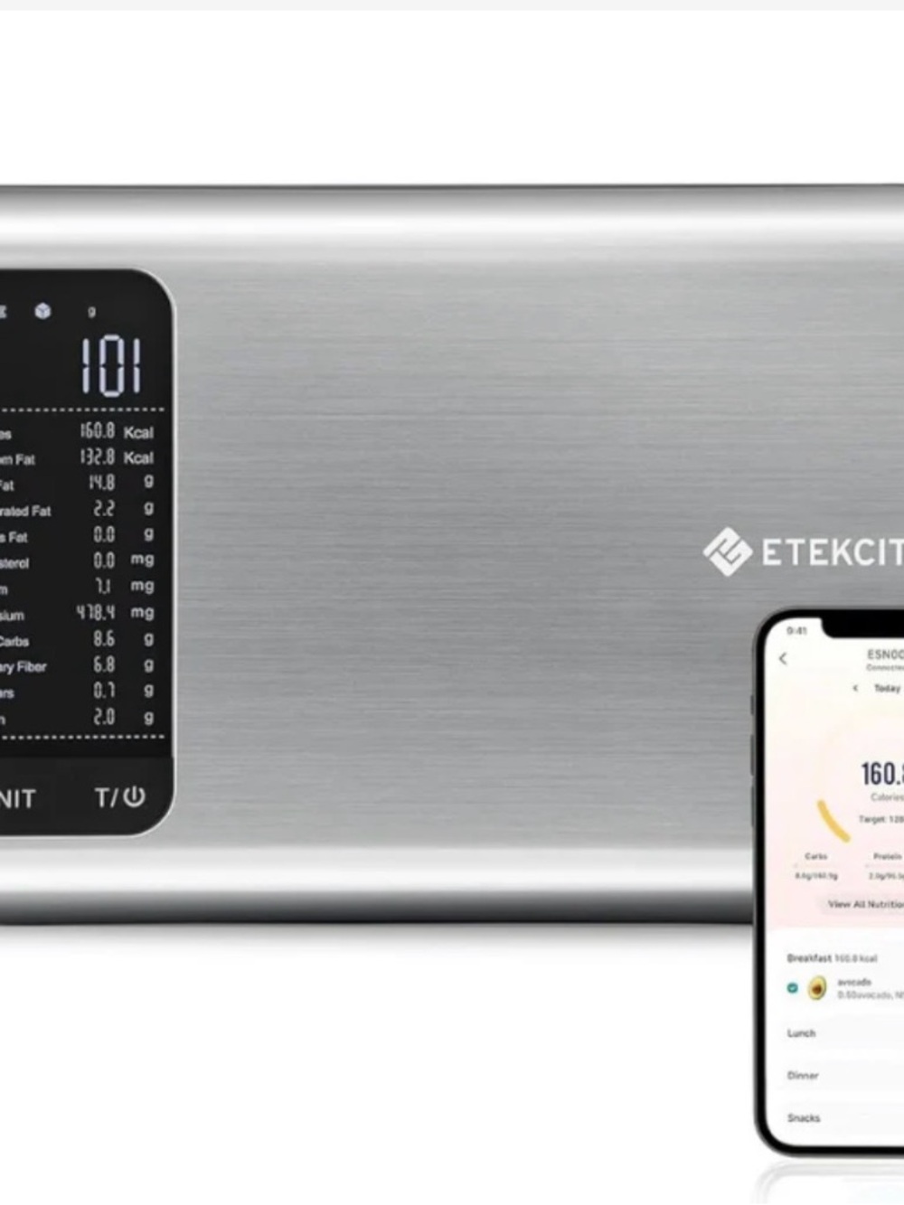 Etekcity Silver Digital Kitchen Scale with App Connectivity